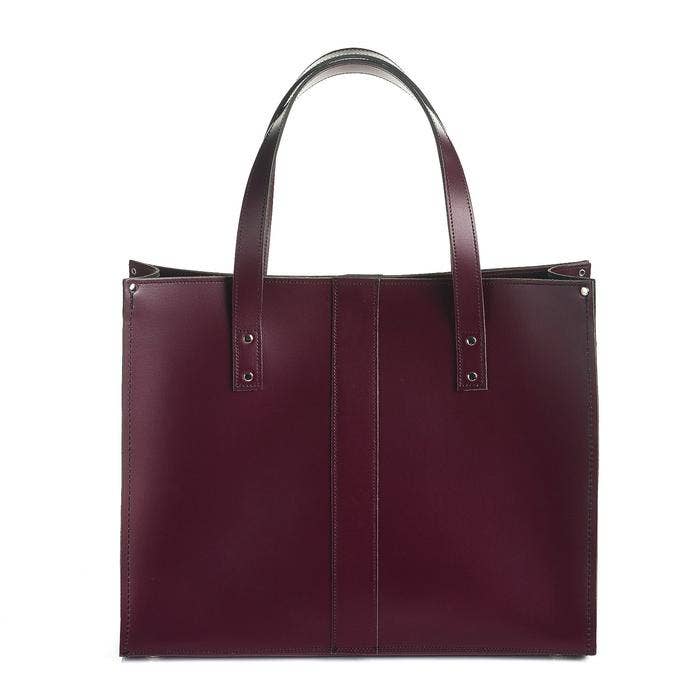 Handmade Leather Shopper - Marsala Red for wholesale by Zatchels