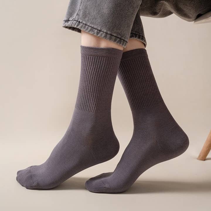 Happy Knits – wholesale Socks – Men's – Men’s Cotton Crew Socks - Soft & Breathable, Solid Colors17