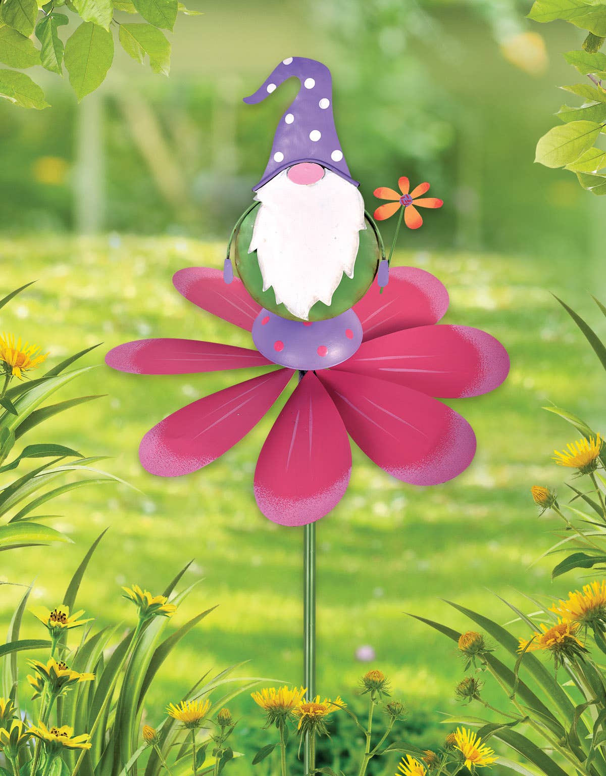 Sunset Vista Designs - Vendita all'ingrosso Gnomi da giardino - Spinner a forma di gnomo con cappello viola
