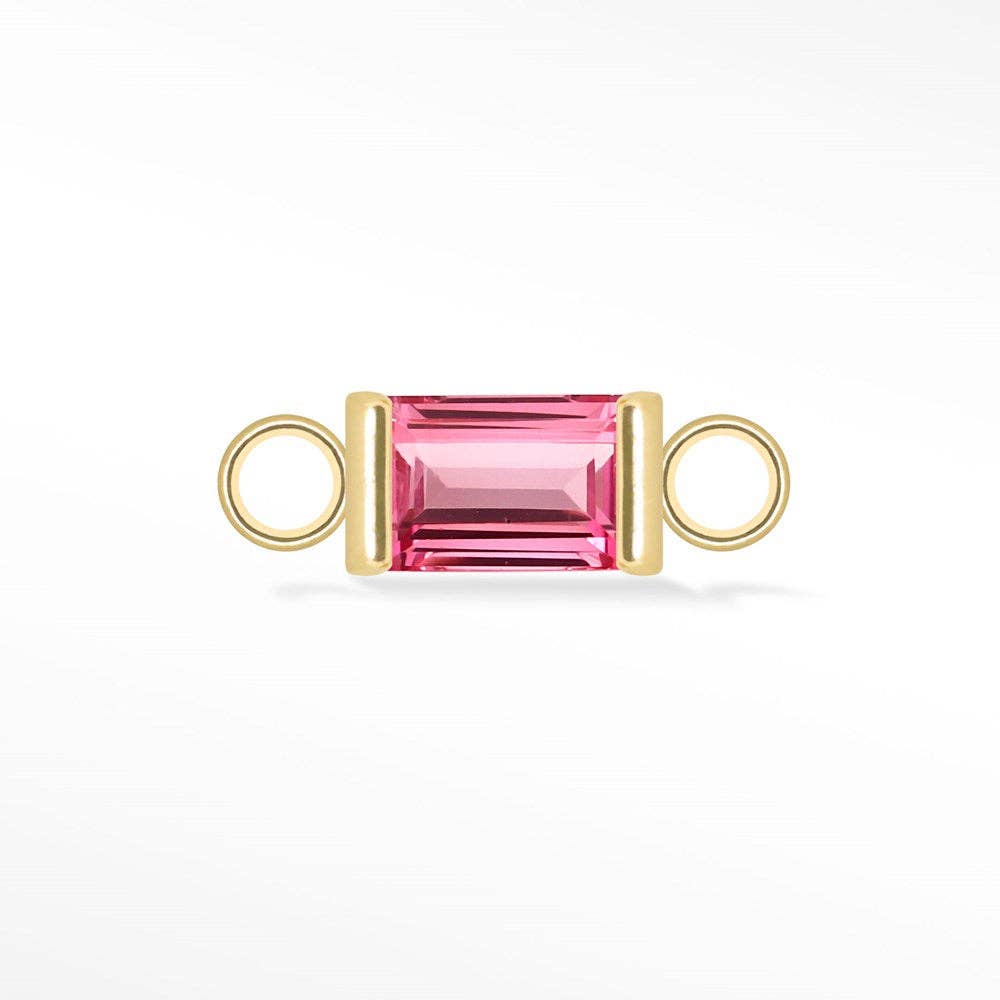 Nina Wynn Pro Shop – wholesale Individual charm/pendant – Wholesale Baguette 5x3mm Natural Gemstone Gold 14K Connectors for Permanent Jewelry4