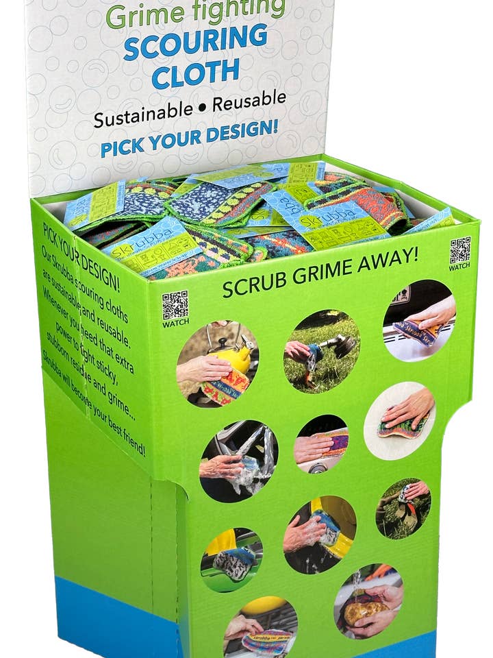 Expositor de suelo de cartón relleno Skrubba para venta al por mayor de Wet-it!