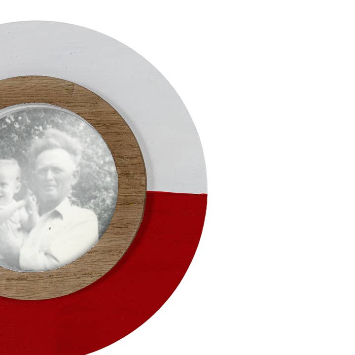 Foreside Home & Garden - Wholesale Picture Frame - 4x4 Photo Round Bobber Picture Frame Red Lake Decor