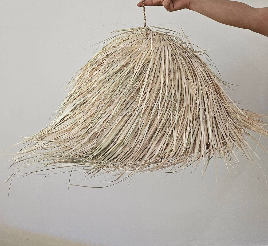 Moroccan Natural bazaar - Venta al por mayor Lámpara de araña y colgante - Lámpara colgante con pantalla esférica de paja1