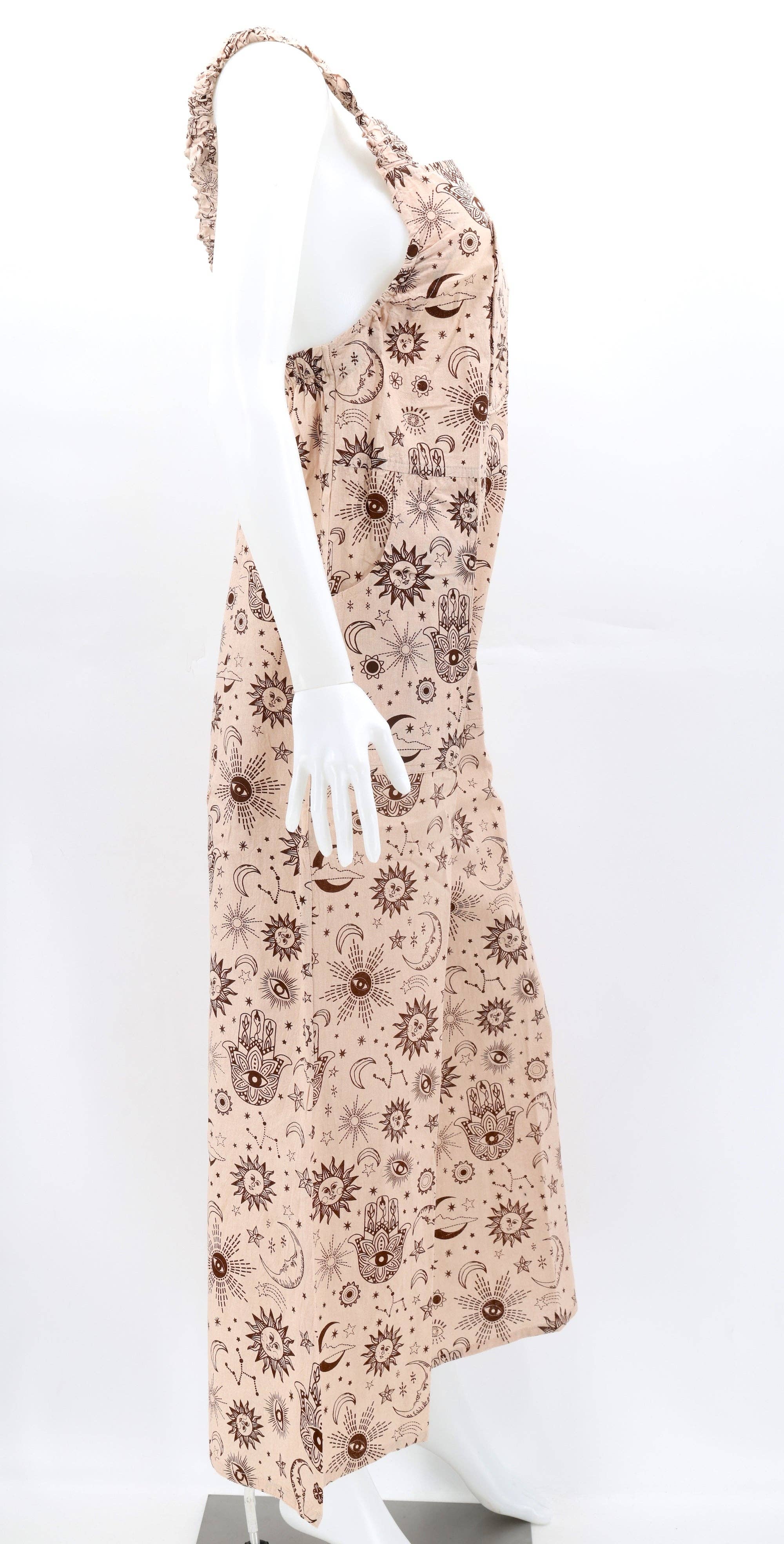 Himalaya Handmade - Wholesale Overalls - Women's - Cotton Hippie Handmade Celestial Print Wide Leg Bohemian Overalls15