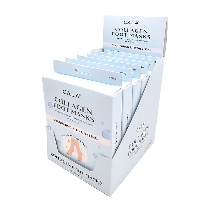 PINEAPPLE Beauty - Wholesale Foot Mask - CALA 67180 Collagen Moisturizing Foot Mask - 6pc