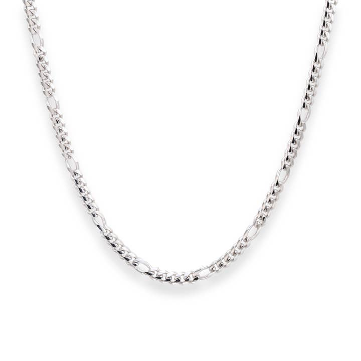 925 Solid Silver Miami Figaro Chain - 3.5mm Thickness for wholesale by NY Gold & Silver Trading Inc.