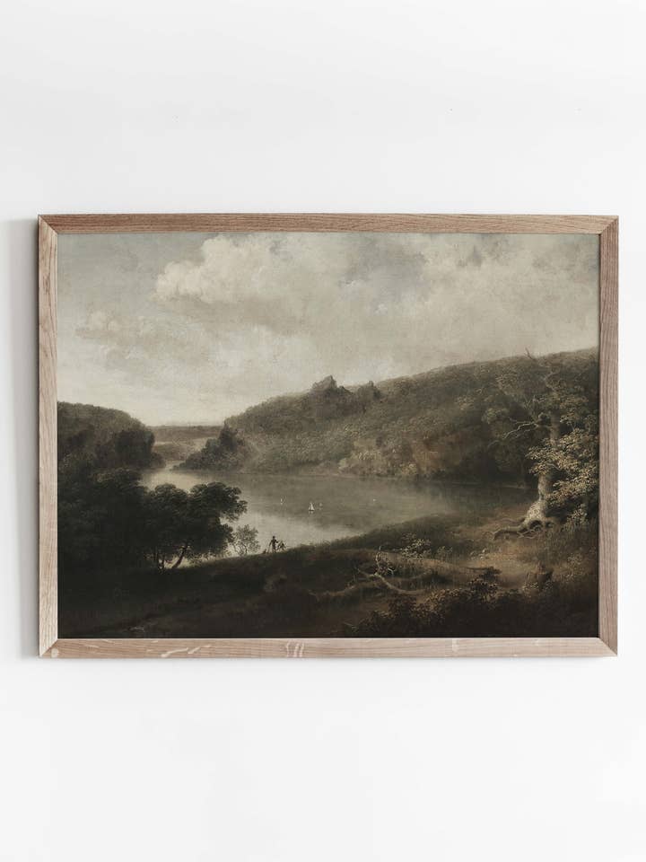 Donkere sfeervolle landschapsschildering van een meer voor wholesale door Arteve Gallery