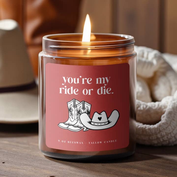 "Ride or Die" – Valentijnsdag | Bijenwas + Talgkaars voor wholesale door Thread & Crumb