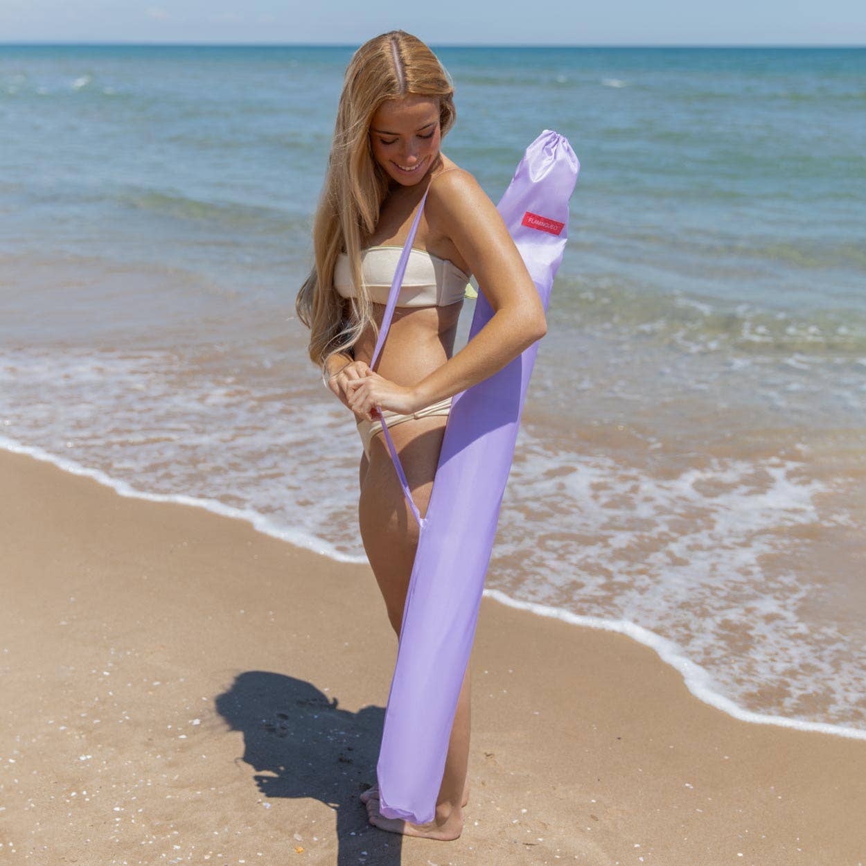 Flamingueo - Wholesale Beach Umbrella - Purple wavy umbrella9