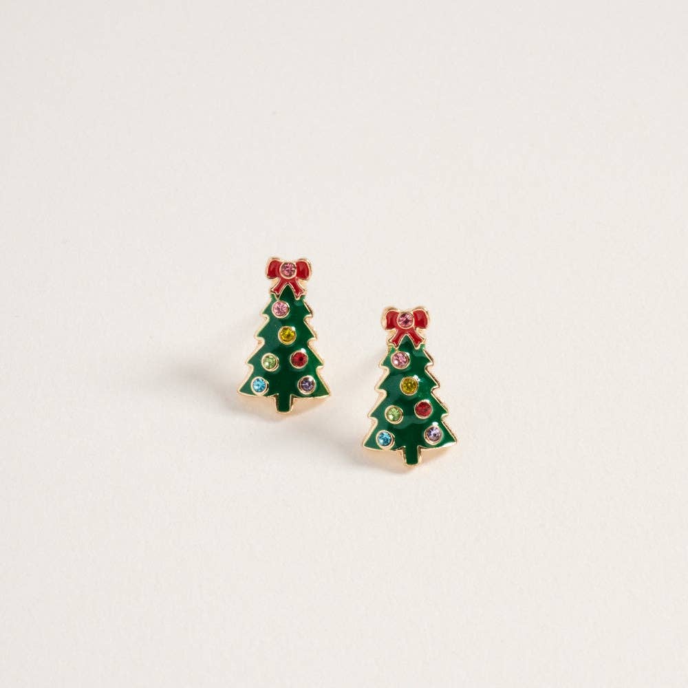 Designature New York - Wholesale Stud/Post Earrings - Christmas Tree with Pearl Rhinestone Post Earrings4