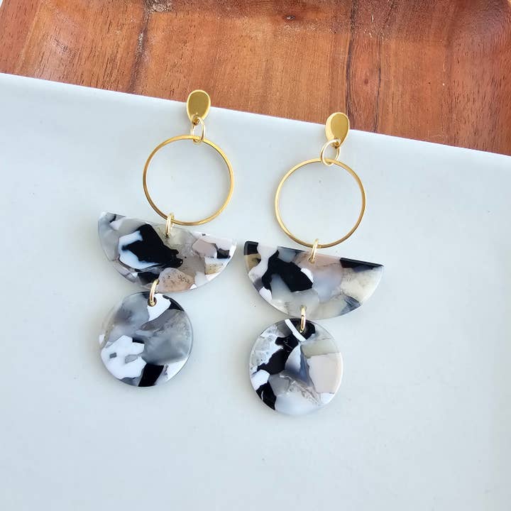 Spiffy & Splendid - Wholesale Dangle Earrings - Wren Earrings - Ivory & Slate // Jewelry, Gifts