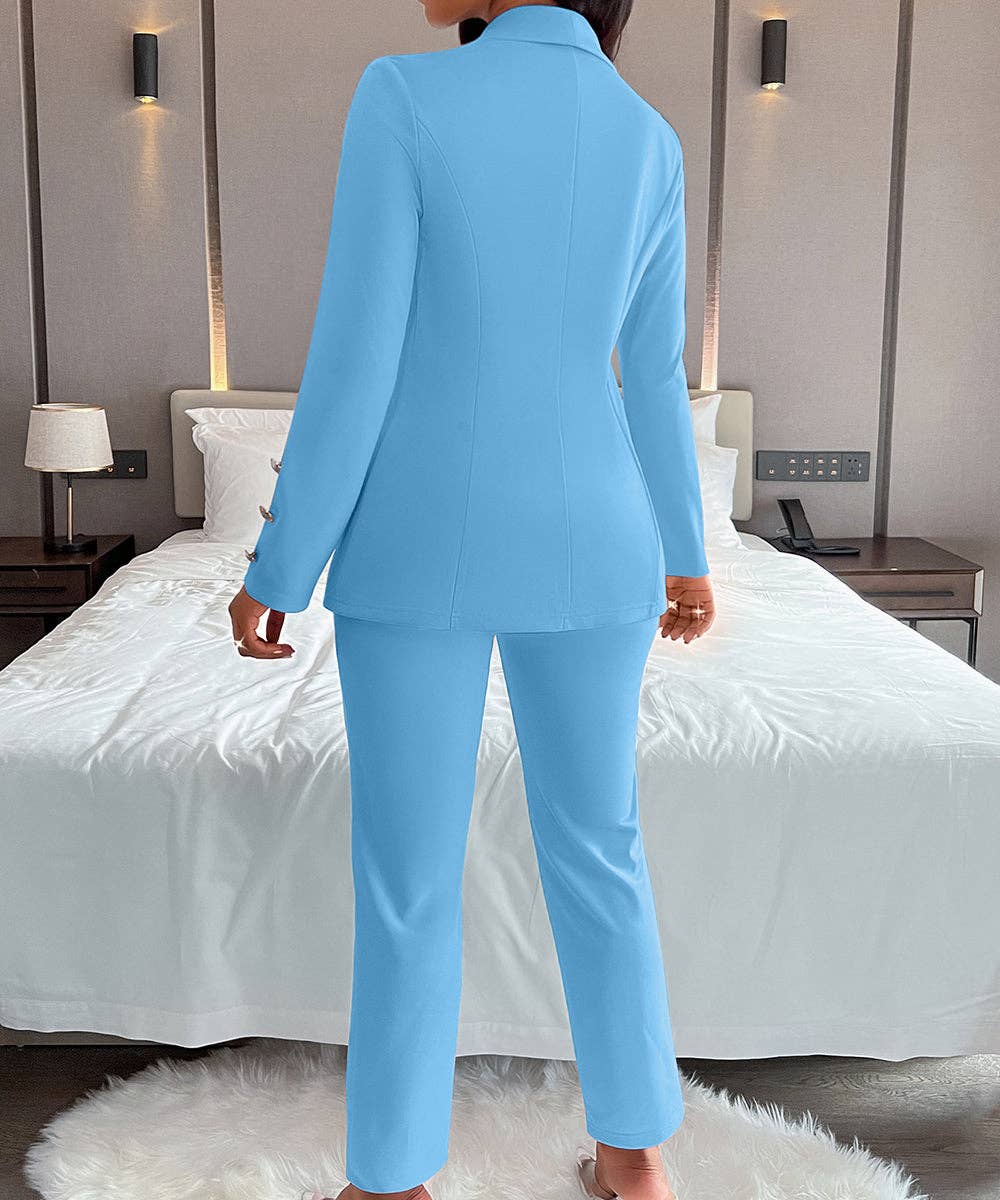 Aria Romance - Wholesale Suit Set - Women's - Double-Breasted Notch Lapel Blazer Set8