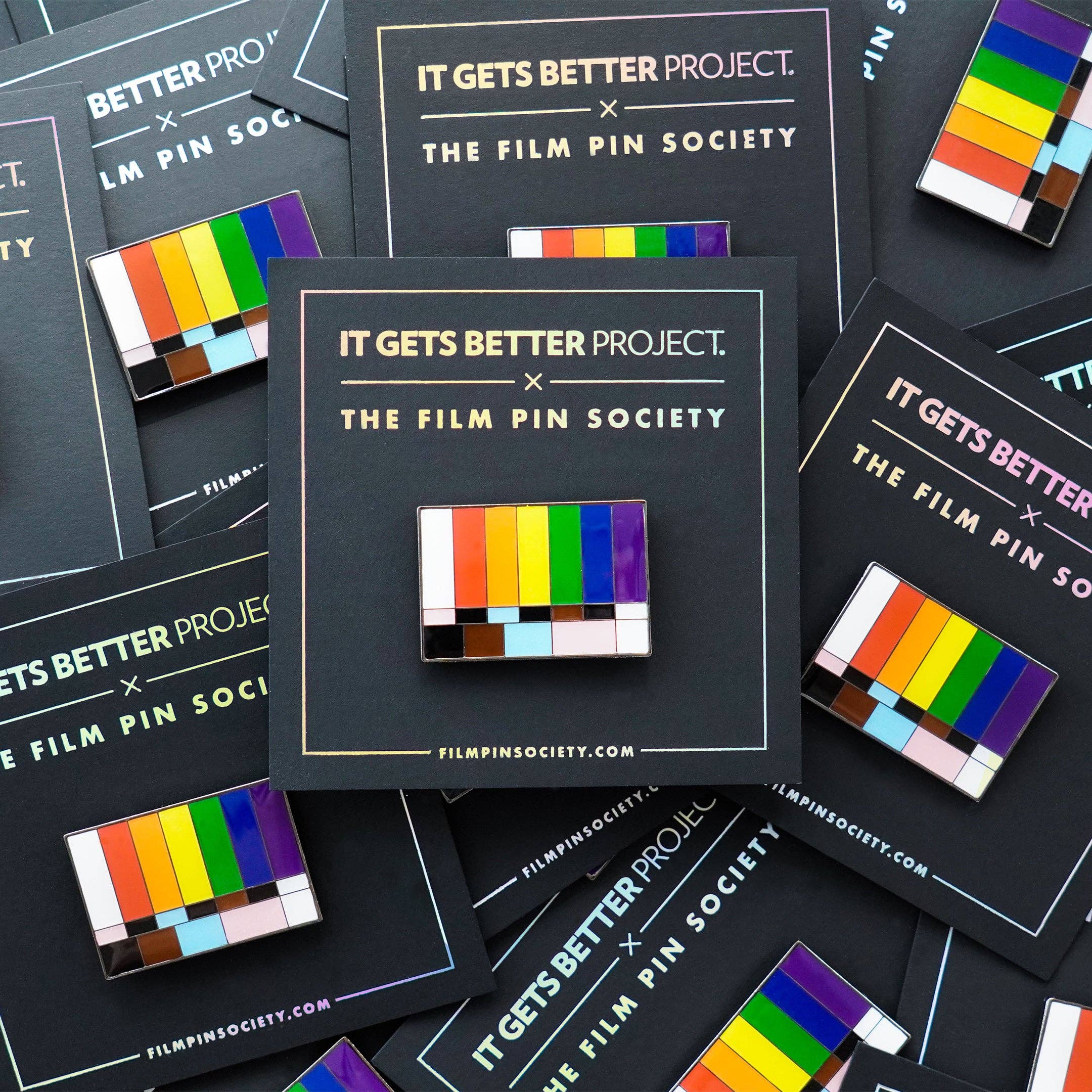 Film Pin Society - Wholesale Lapel Pin/Button - Color Bars and Tone LGBTQ+ Pride Pin 2