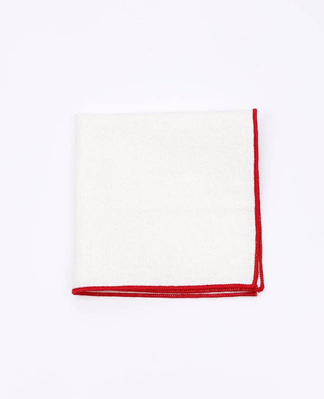 Unipap's - Wholesale Pocket Square - Men's - White Linen Pocket Square No. 1 "Basile"1