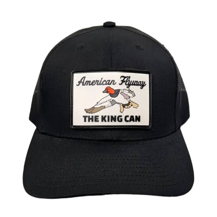 The King Can Canvasback PVC Patch Hat in Black 112 for wholesale by American Flyway Waterfowl