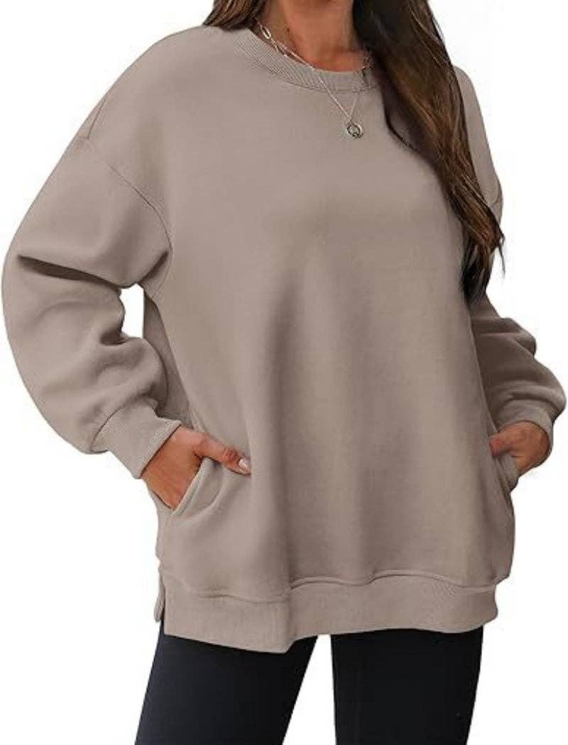 safistyle - Wholesale Sweatshirt - Women's - Oversized Long Sleeve Top with Pockets0