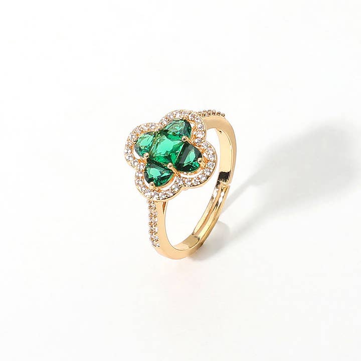 Sensibling Corp. - Wholesale Multi-Stone Ring - Quatrefoil Stone Pointed Adjustable Ring1