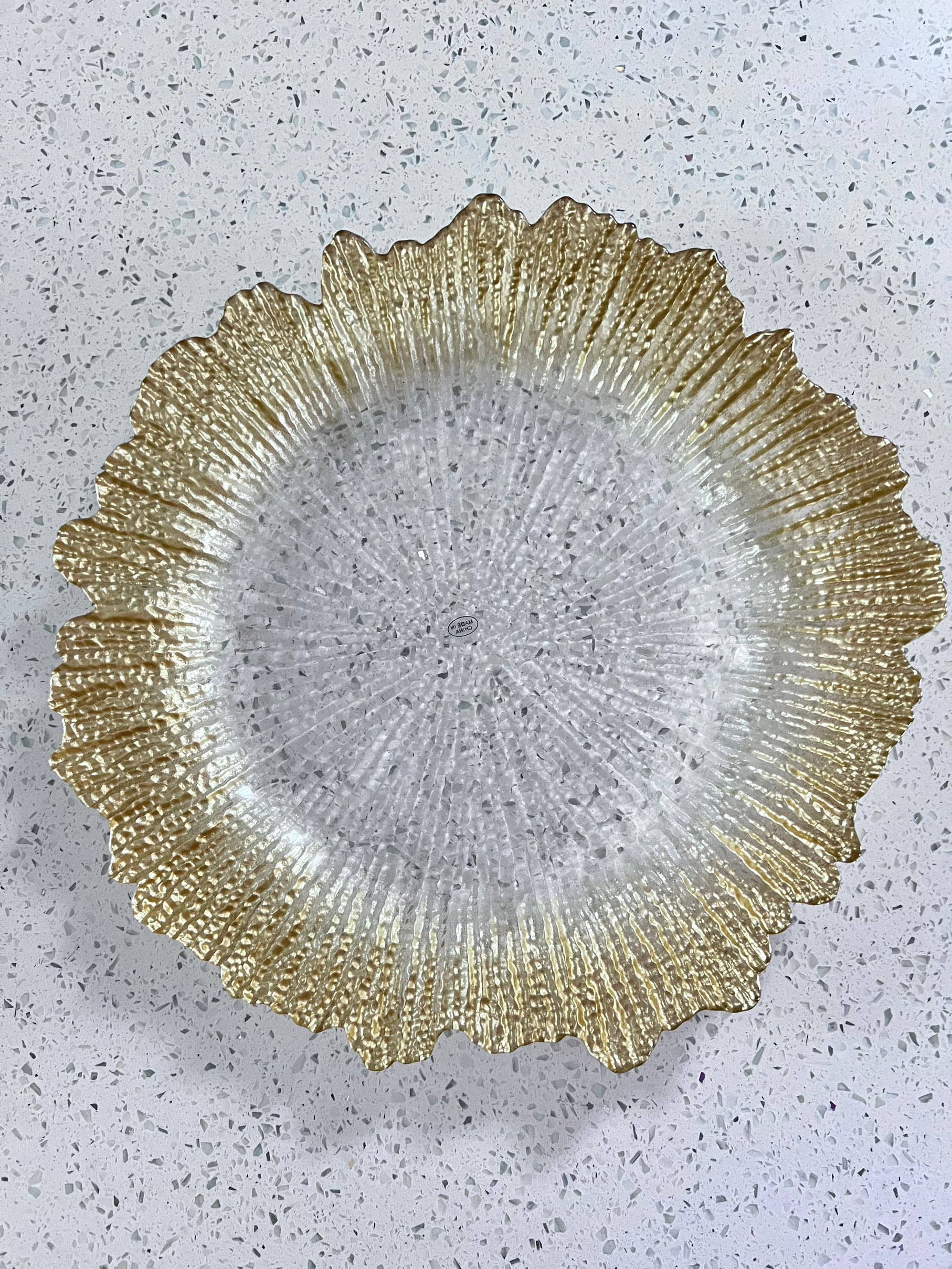 CLASSIC TOUCH DECOR INC. - Wholesale Charger Plate - Gold Flower Shaped Chargers - Set Of Four4