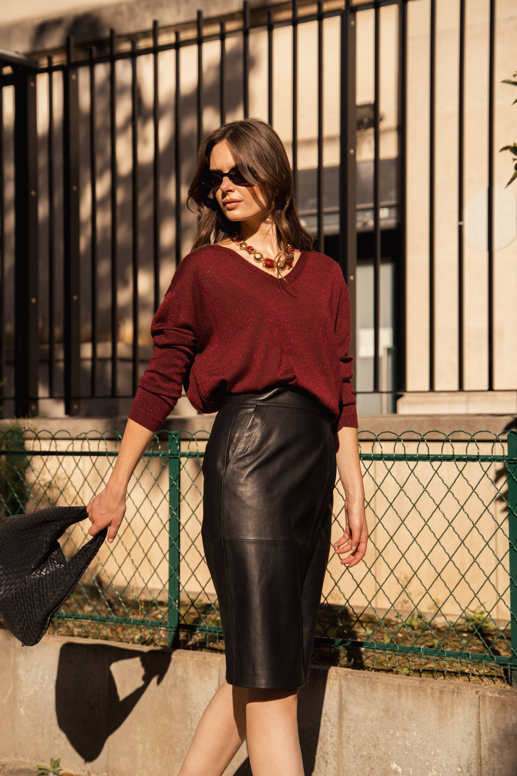 jw.atelier - Vente Pull en maille – femme - Pull lurex cachemire col V oversize18