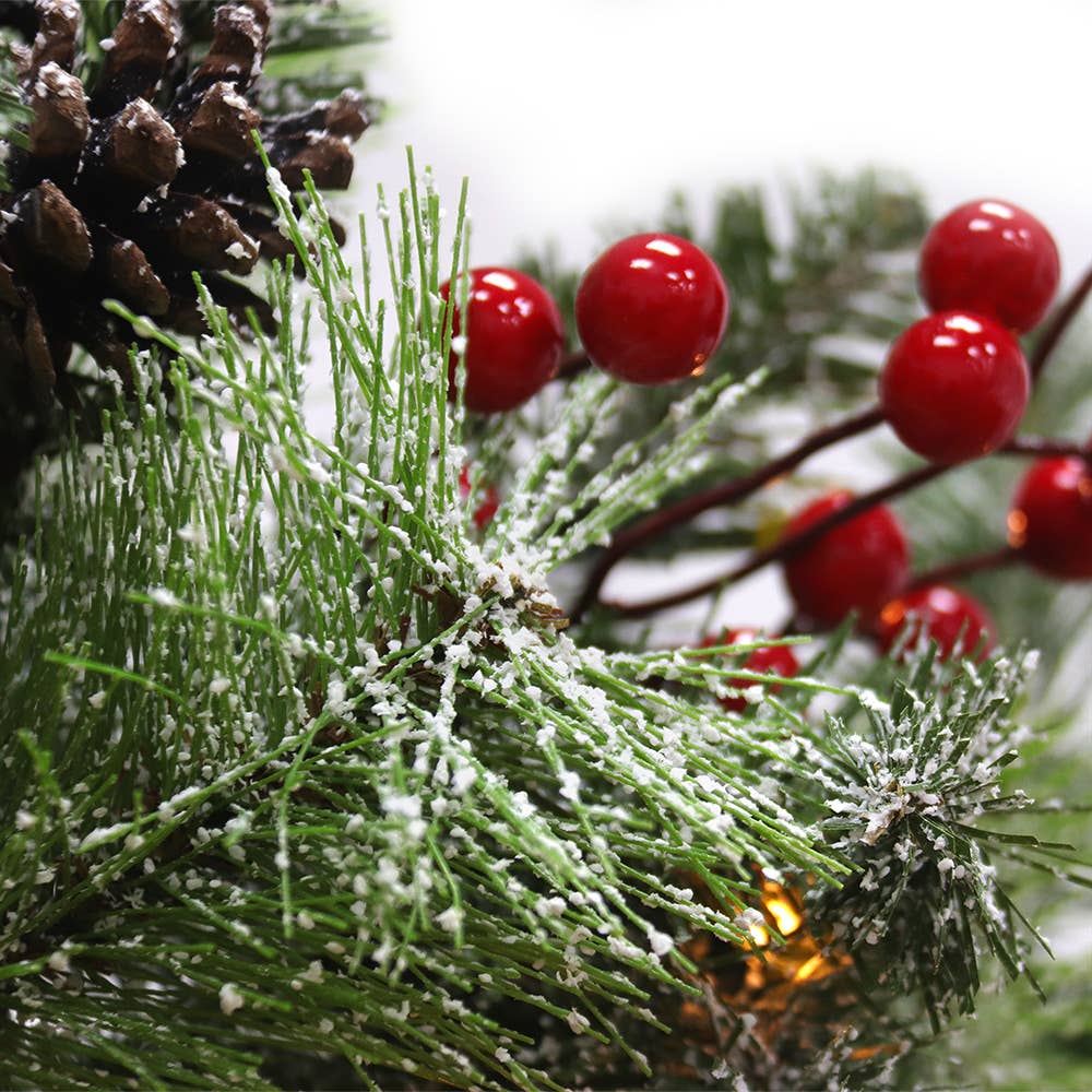 Abble – Engroshandel Guirlande – 9FT kunstig julekrans med varme hvide LED-lys2