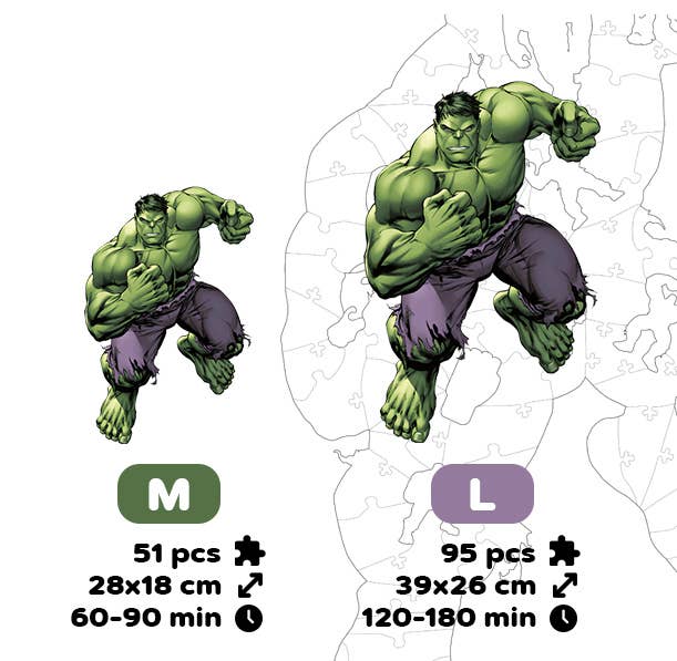 Max Woody™ - Wholesale Puzzle - Kids - Wood Jigsaw Puzzle Unique Shape The Hulk L Size 200 pcs3