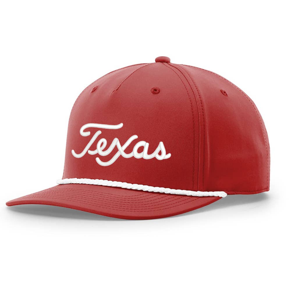 TWT Brand - Wholesale Flat Brim Cap - Unisex - Texas Script Grandpa Rope 3D Embroidered Hat1