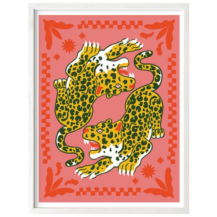 Stampa Artistica Poster 8x10 Cheetah Floreale Boho Colorato per la vendita all'ingrosso da parte di Parcel Island