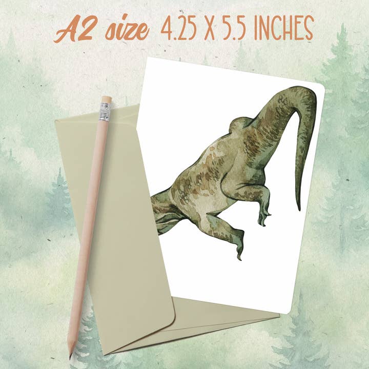 Handmade komodo dragon greeting card for wholesale by Soul Familiar