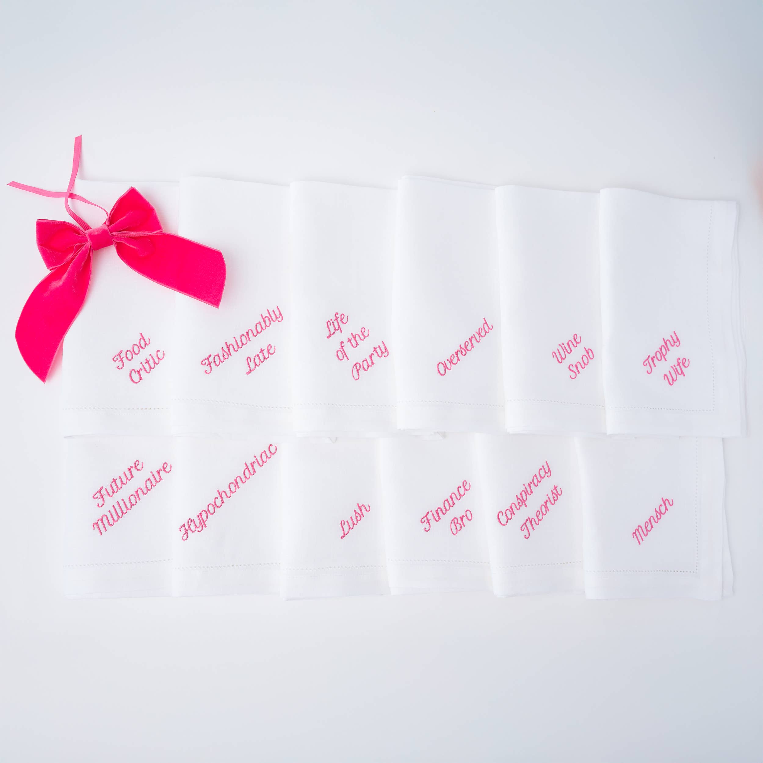 No Reservations - Vente Serviettes de table en tissu - Serviettes de table en lin avec superlatifs de fête – Lot de 126