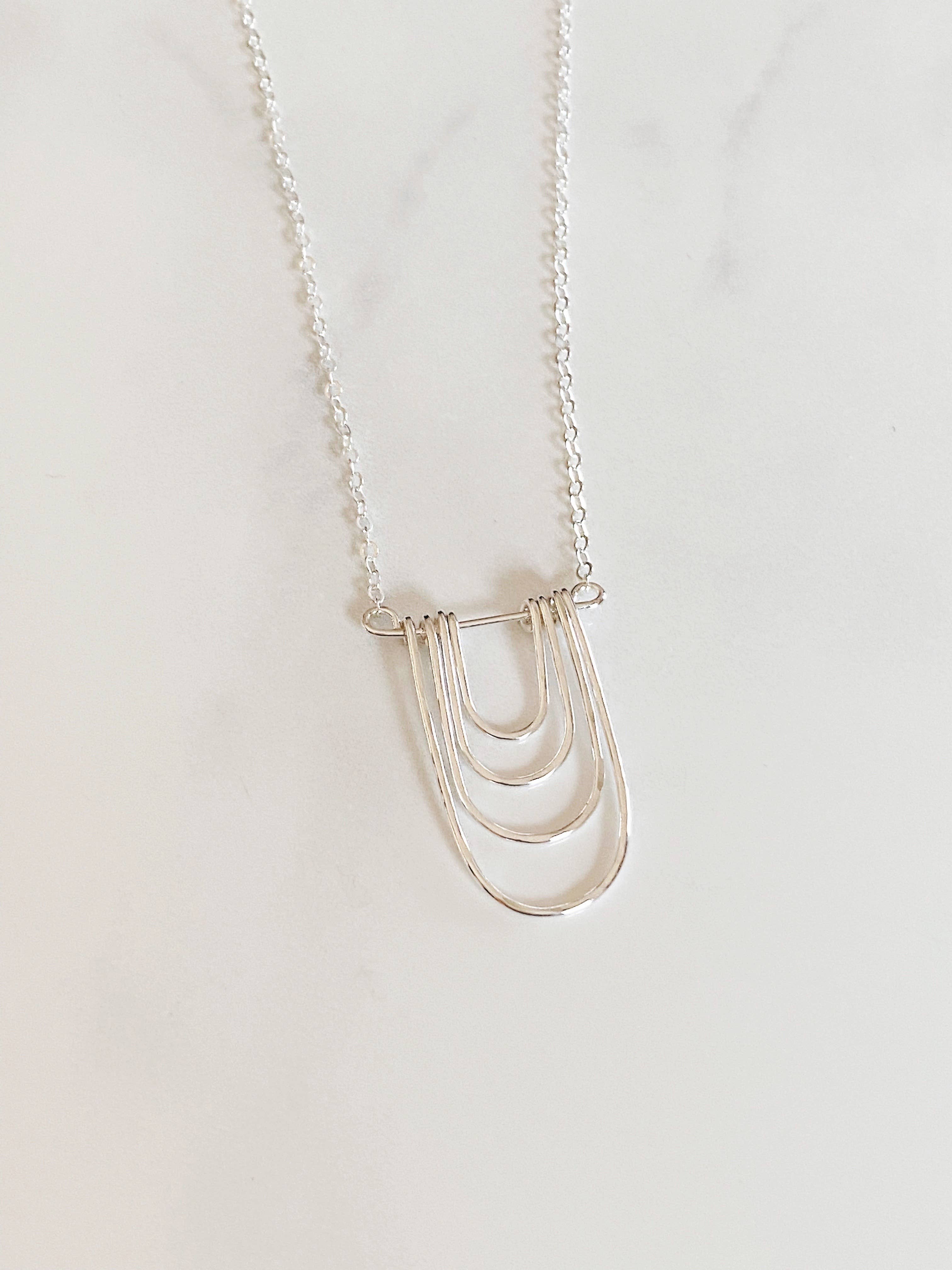 Bonnie Boardman Jewelry - Wholesale Pendant/Charm Necklace - Modern arc necklace-sterling silver1