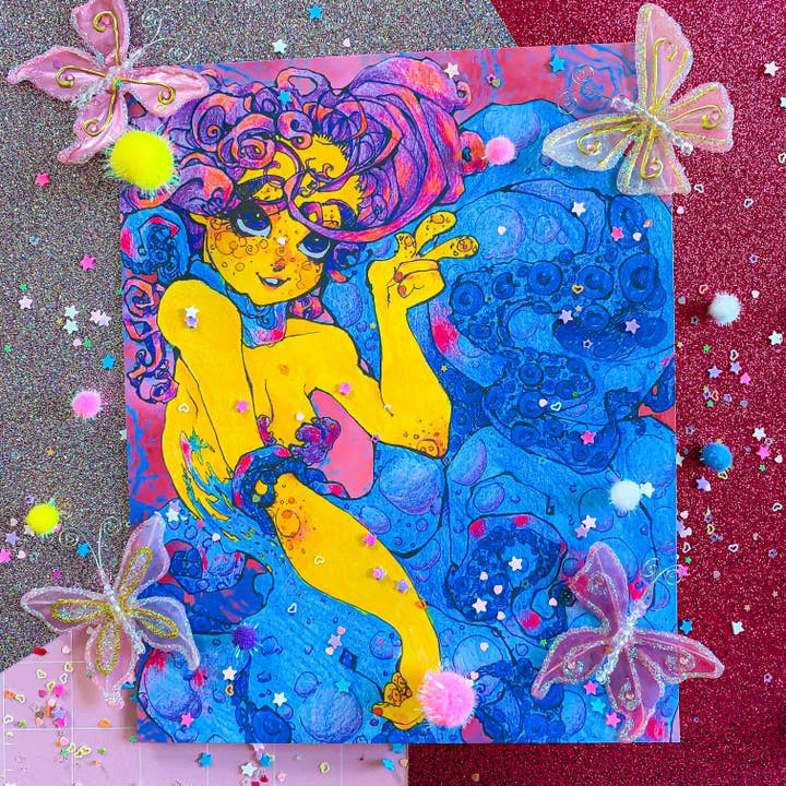 Octopus Girl Print for wholesale by Shadooga