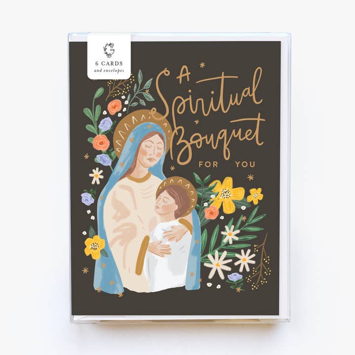 Marian Spiritual Bouquet Card - Box of 6 for wholesale by Gratia Design Co.