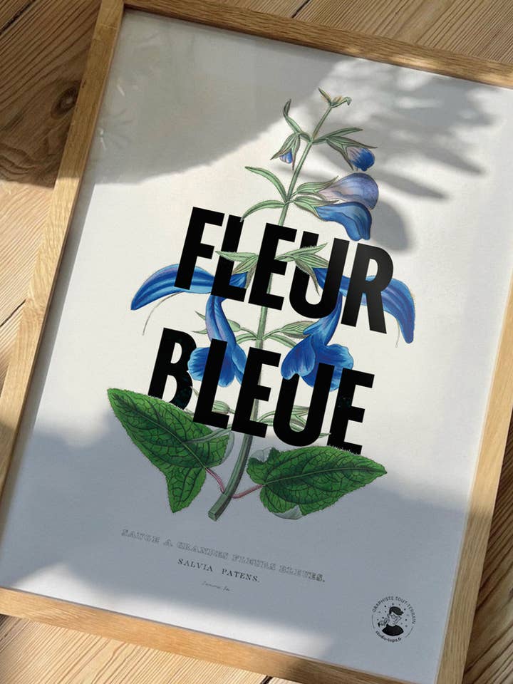 Blauwe bloem | Grafische en romantische poster voor wholesale door Studio Topo