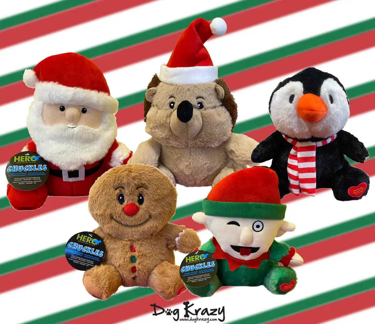 Caitec Inc – Peluche - Cão por atacado – Caixote de Férias Chuckles1