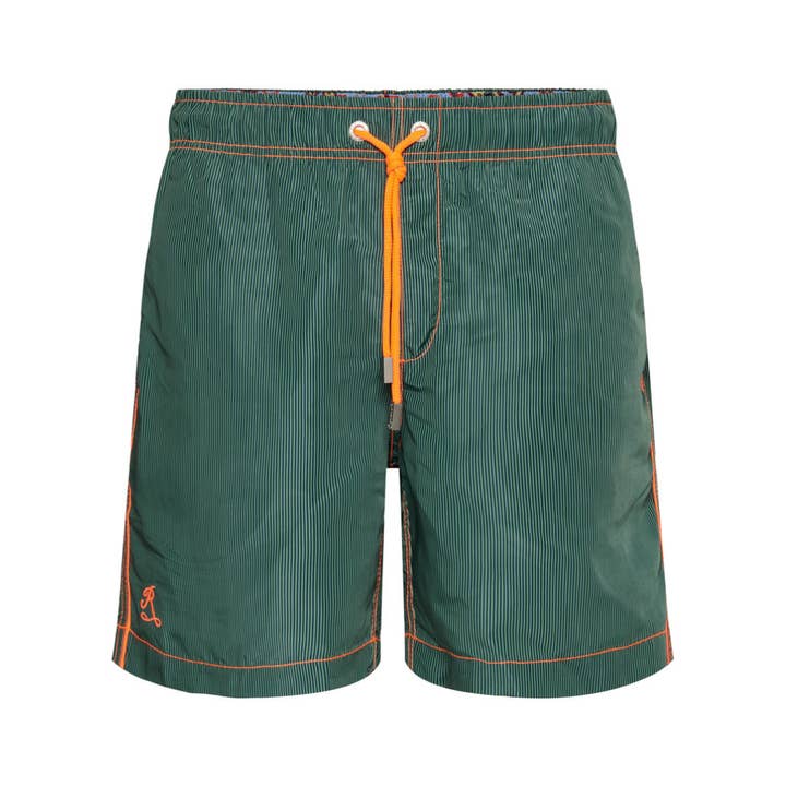 Caicos Striped Swim Shorts Khaki for wholesale by Blem Beach Accessories AU