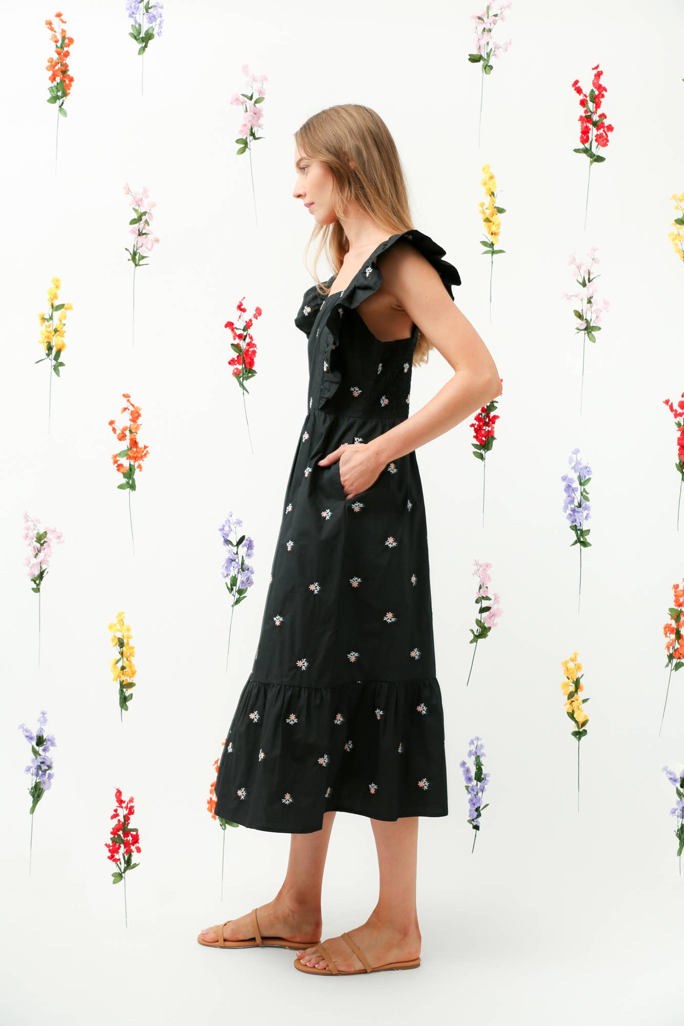 Reminiscence - Wholesale Dress - Women's - REMI014 - Embo Midi Dress2