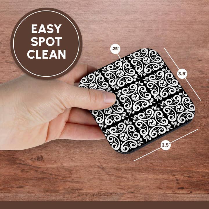 3dRose - Wholesale Coasters - 3dRose, Printed Curly Design Repeated, Coaster13