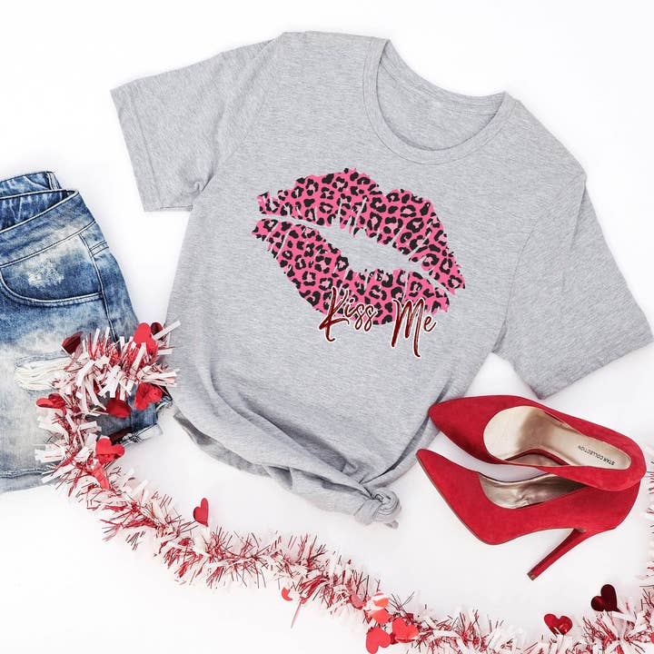 Kiss Me Leopard Lips for wholesale by MidWest Tees