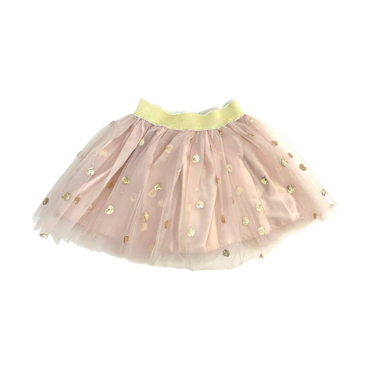 Joséphine short skirt - Beige with golden heart for wholesale by Ratatam!