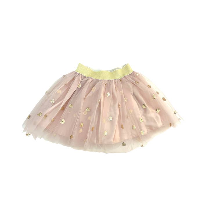 Joséphine short skirt - Beige with golden heart for wholesale by Ratatam!