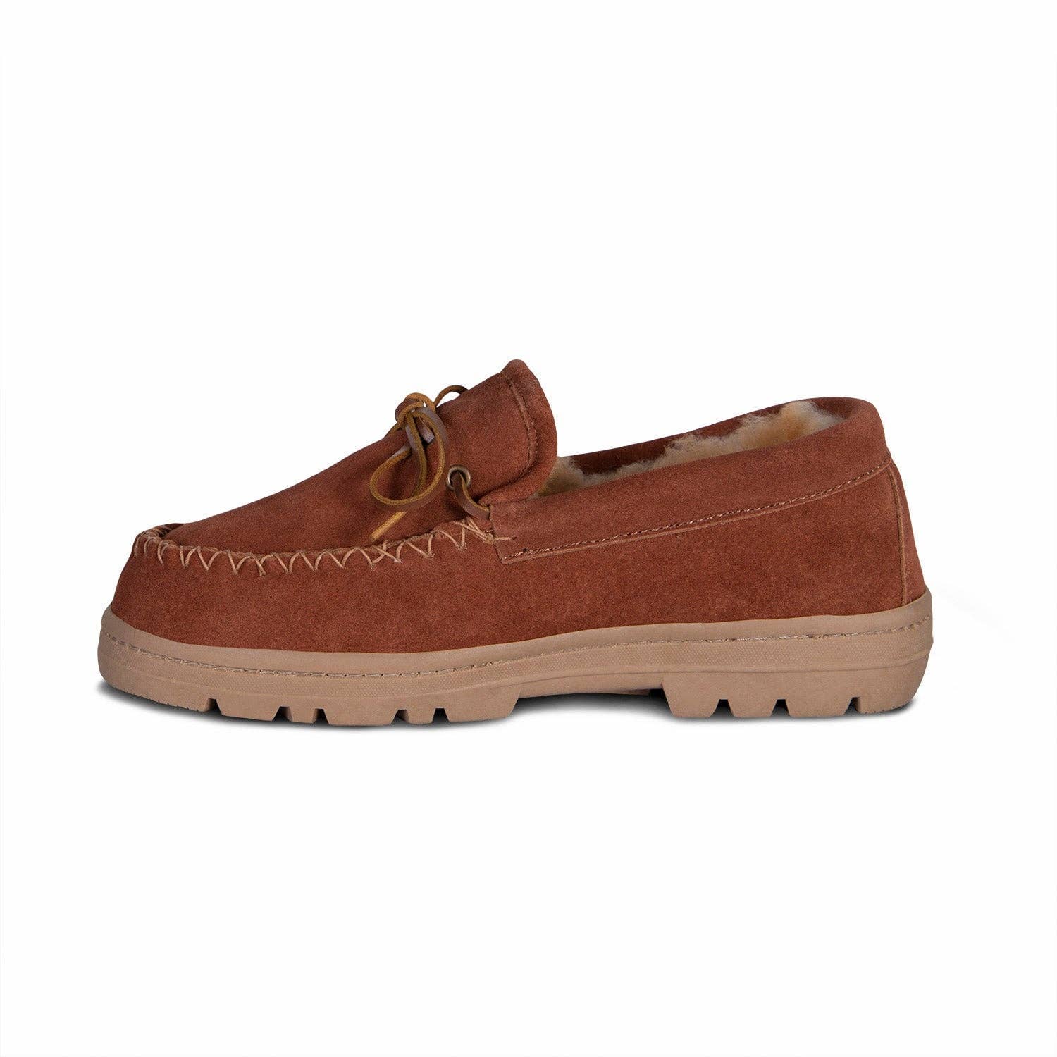Chestnut Men's Trekker Sheepskin Moccasins for wholesale on Faire3