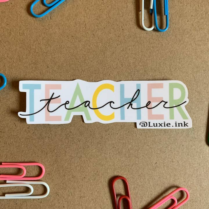 Mehrfarbiger Lehrer-Aufkleber für den Großhandel von Luxie Ink