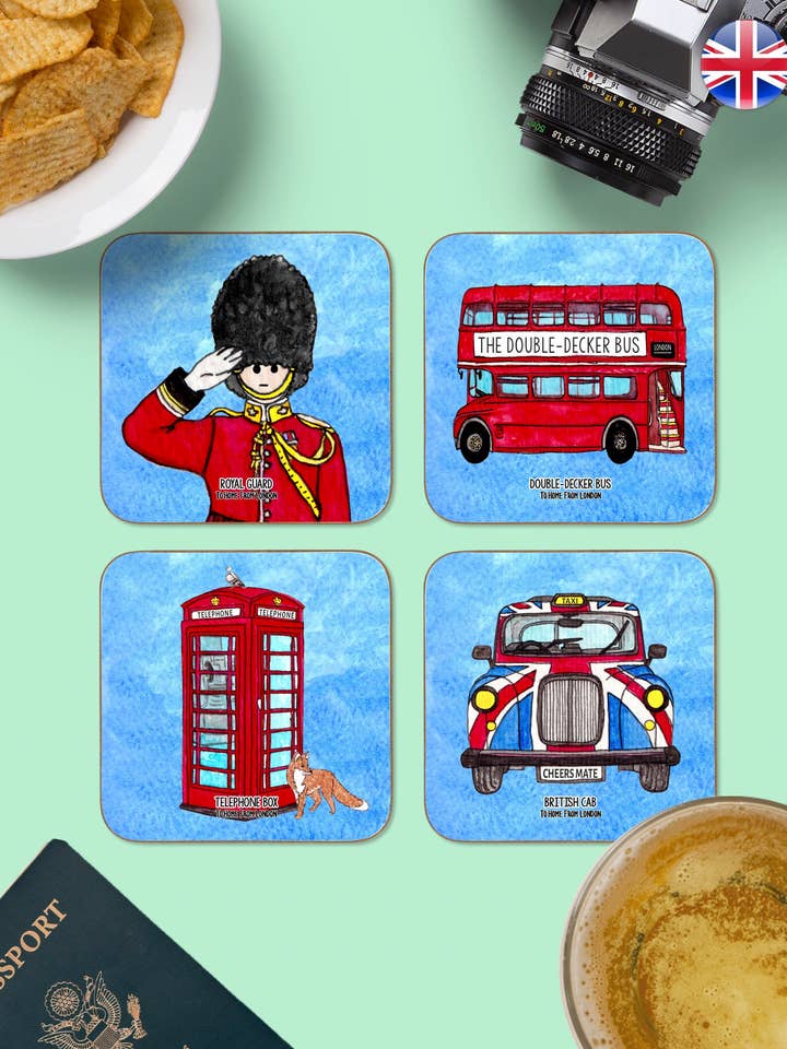Coasters Icones de Londres pour la vente par To Home From London & To Home From Where?