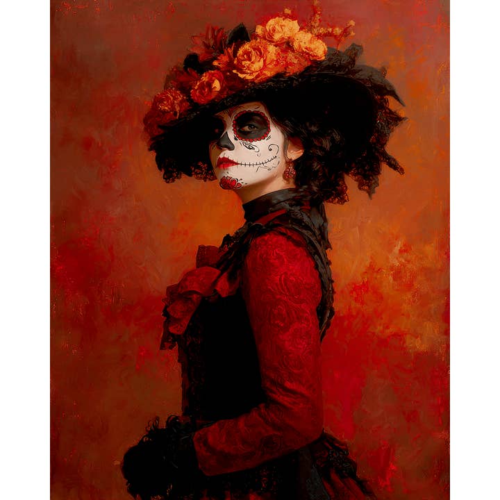 Mowbi - Wholesale Art Print - Senorita Diedre Día de Muertos Art Print - 8"x10" Artwork