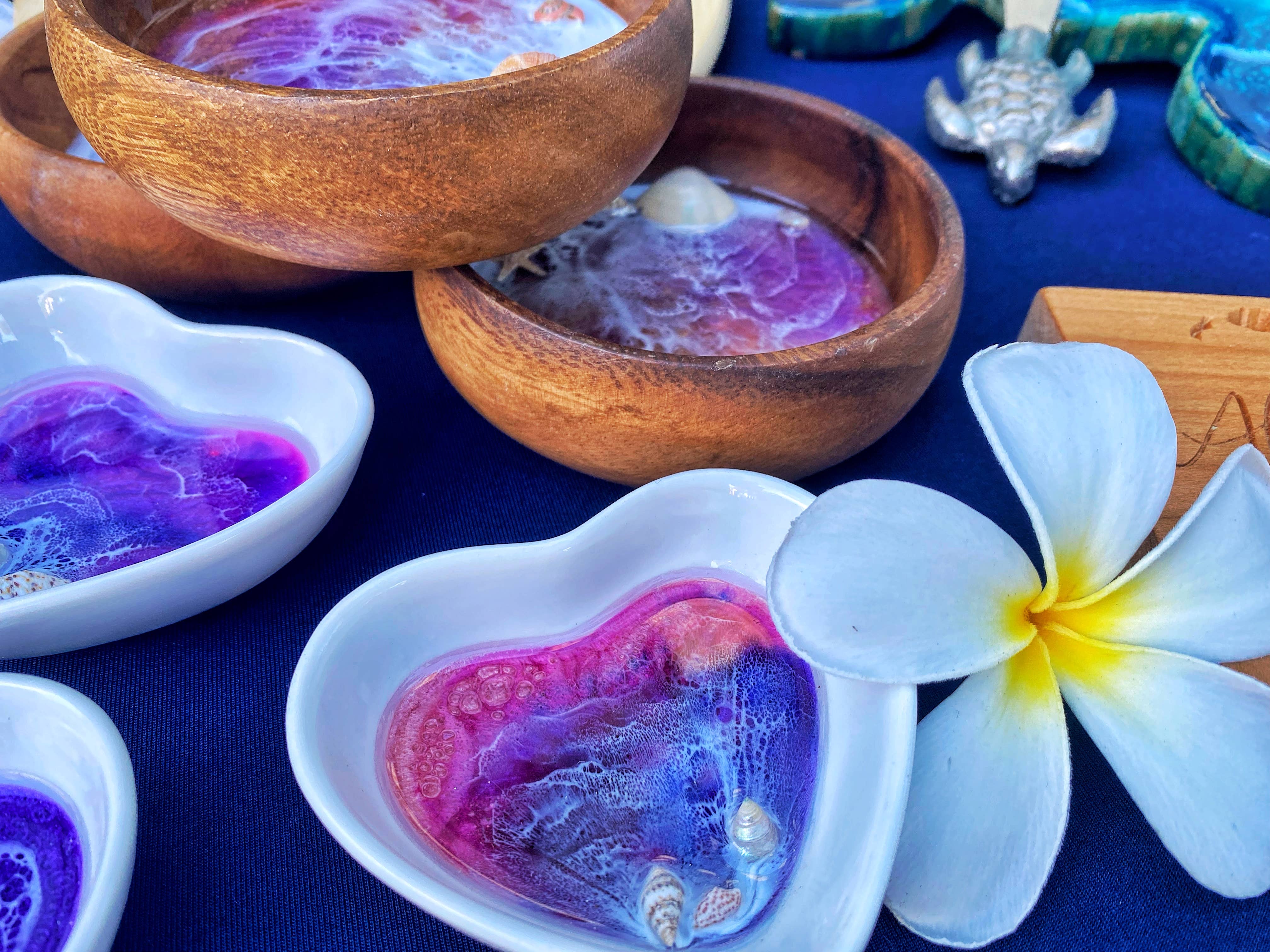 TBM Creations LLC – Großhandel Schmuckschalen – Hergestellt in Hawaii Ocean Schmuckschale, hergestellt auf Maui | Resin Heart6