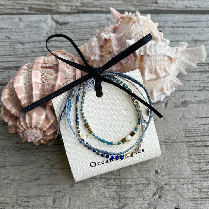 Japansk Miyuki armbåndsæt med 3 blå for engroshandel hos Ocean Ripples