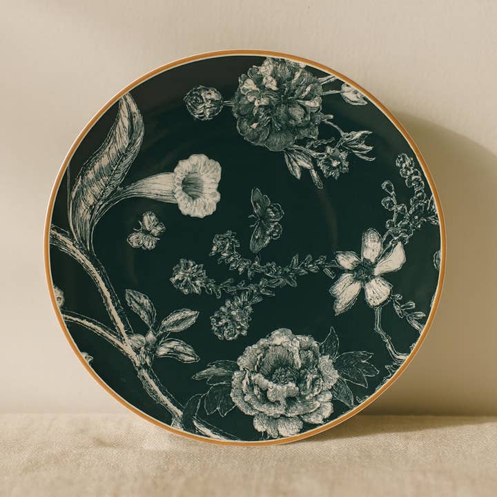 Botanic dessert plate 20cm in porcelain for wholesale by Novastyl