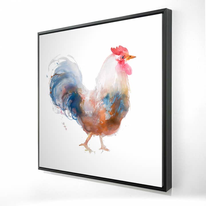 Marrón Gallo acuarela | impresión enmarcada sobre lienzo 24 «x 24" de venta al por mayor en Faire