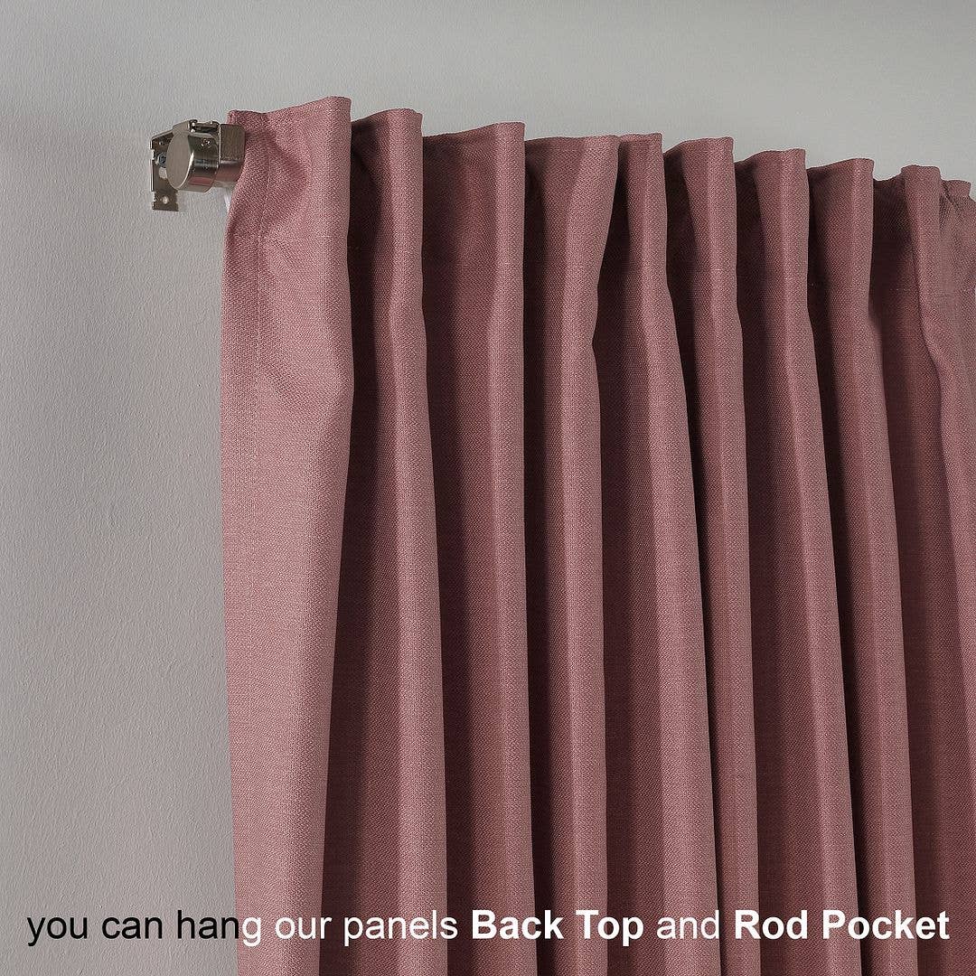 Bes Home Design - Vente Rideaux - Rideau décoratif personnalisé en faux lin de 100 po de large et extra long19