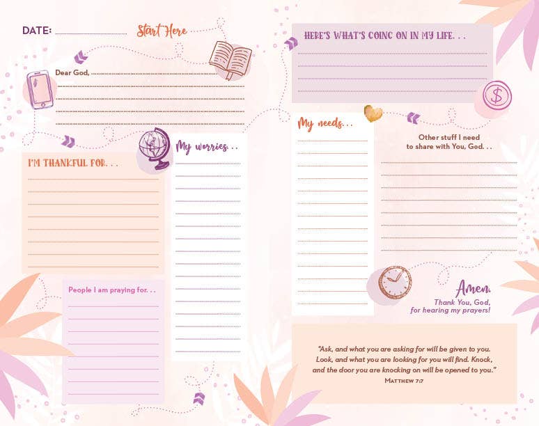 Barbour Publishing, Inc. - Wholesale Religion - The Prayer Map Bible for Teen Girls NLV [Coral Dandelions]1